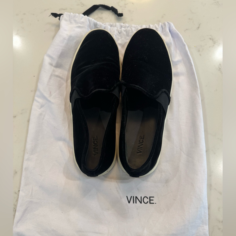Vince Black Velvet Slip-Ons WOMENS 11